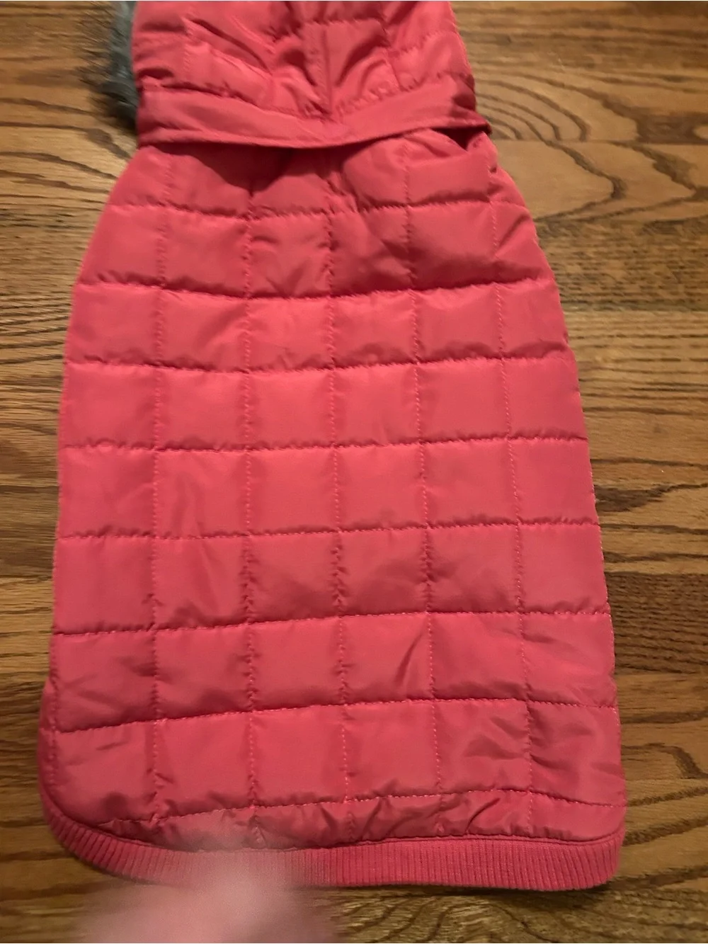 Martha Stewart Pets Dogs Sz L Quilted Pink Hooded Jacket W/ Faux Fur Trim